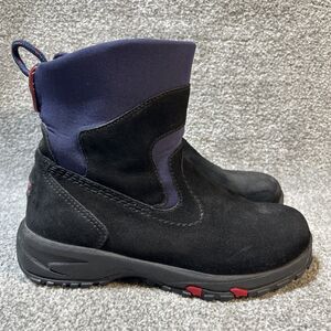 L.L.Bean Thinsulate Flex & Cushion Slip On Boots Blue Black Suede Women’s Size 7